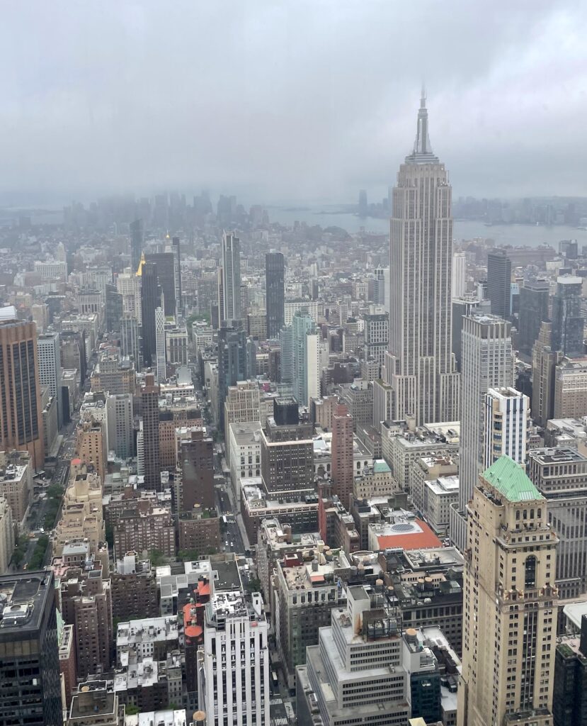 one summit vanderbilt observation new york city skyline rain nyc
