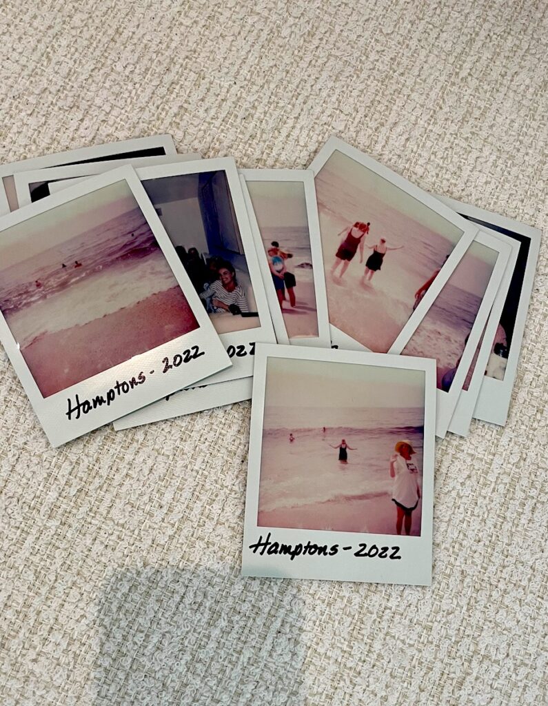 polaroid photos family at beach in the hamptons new york sagaponack